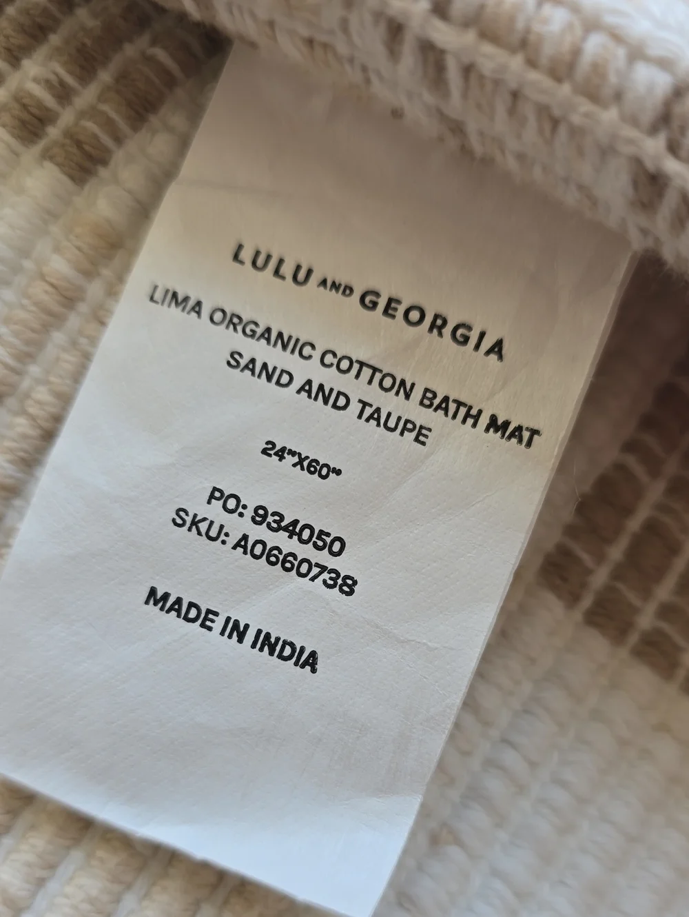 Lulu And Georgia Lima Organic Cotton Bathmat 2x5